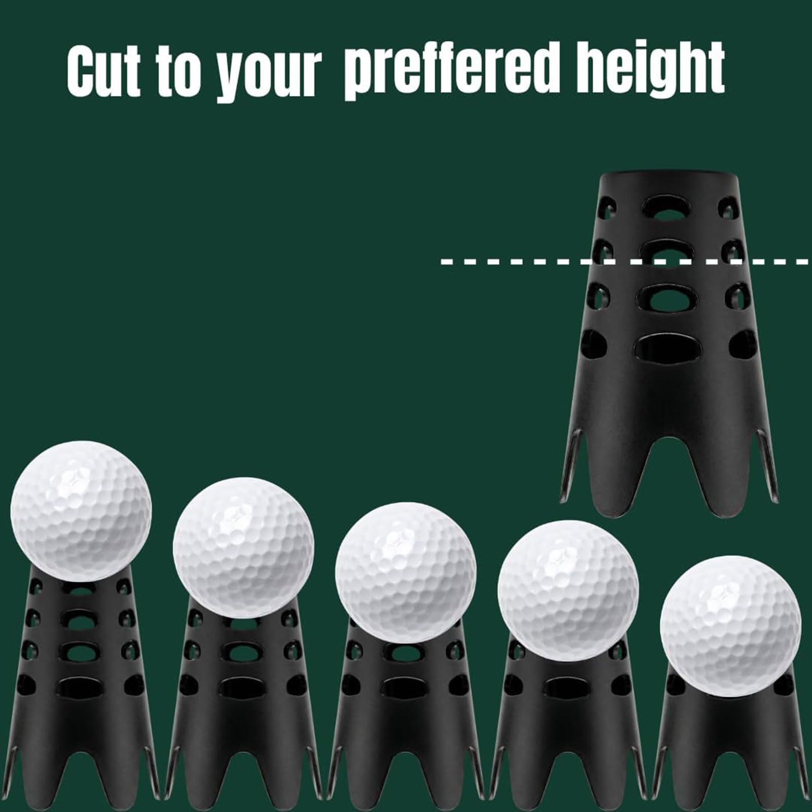 Kunststoff Golf Tees Set mit Einstellbarer Höhe und gewichtetem Design für eine stabile Ballplatzierung beim Golftraining Übungstees