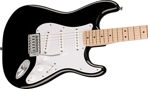 Vista 51 de Fender Squier Sonic Stratocaster HSS - Paquete negro con amplificador, sintonizador, correa, cable, púas y DVD de guitarra Austin Bazaar