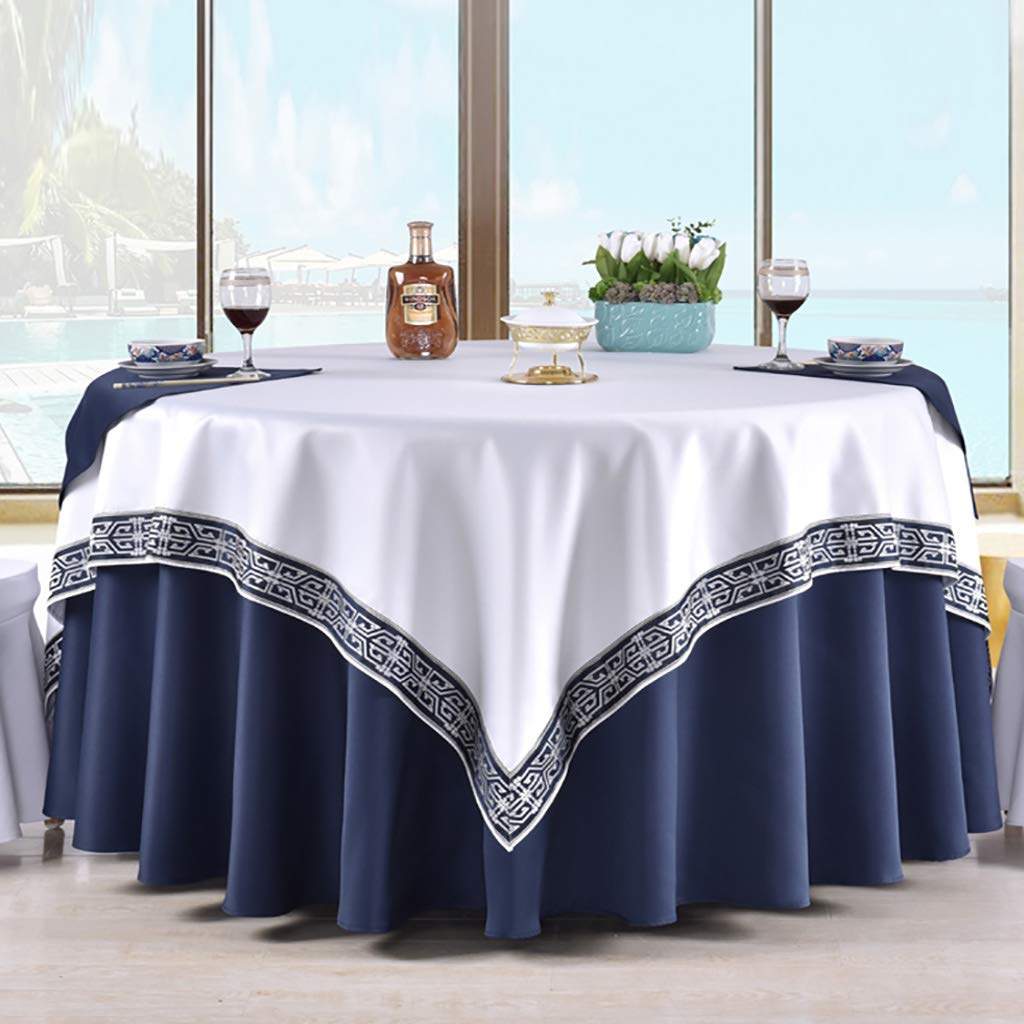 Nappe ronde bleue 280cm lot de 2 WENJUN pour table d'hôtel et restaurant