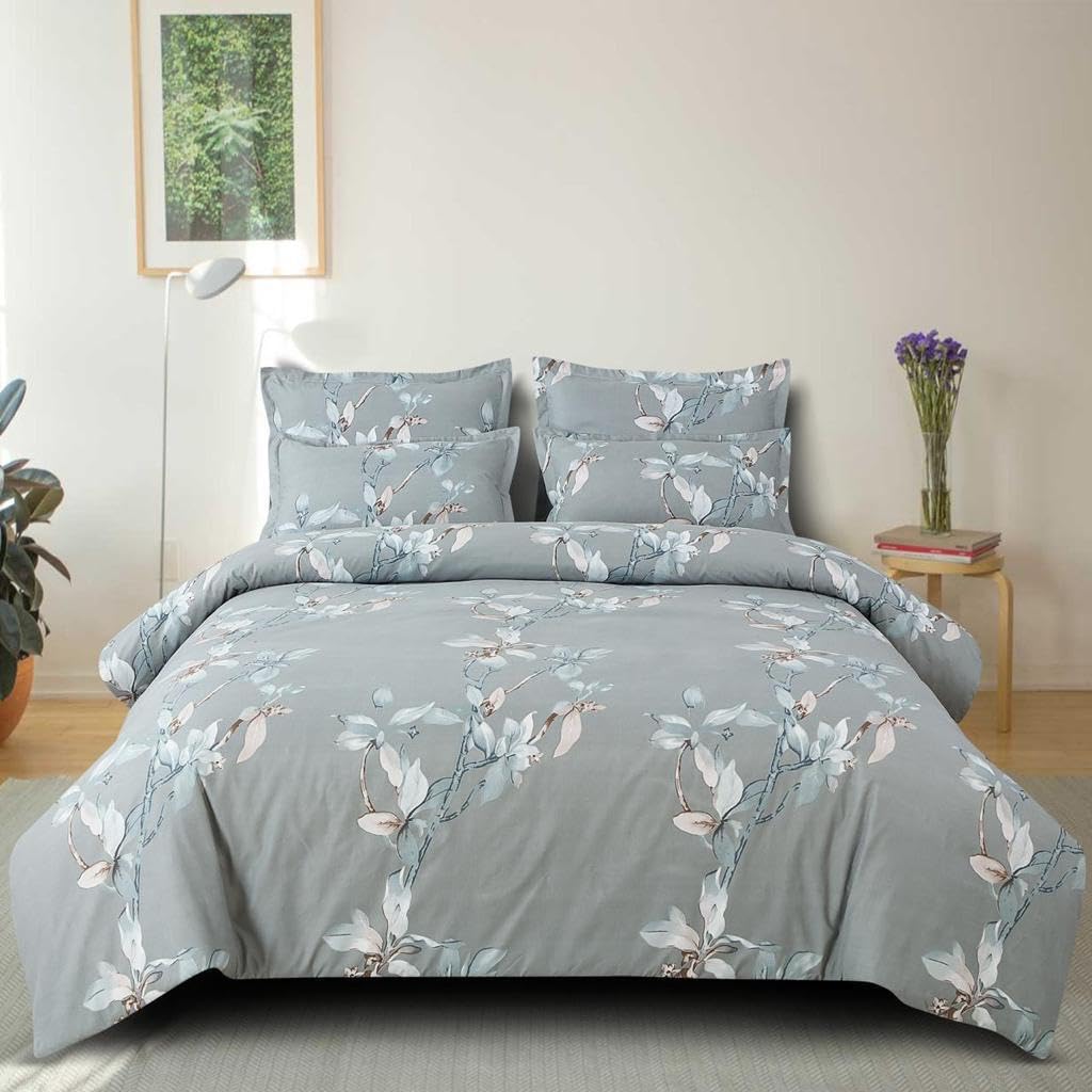 Sitting Style™ Glace Cotton Reversible AC Comforter Set King Size Double Bed with 1 Bedsheet and 2 Pillow Covers Size- 90x100 Inch-Color:Multi(4Pc Comforter Set)-image-22