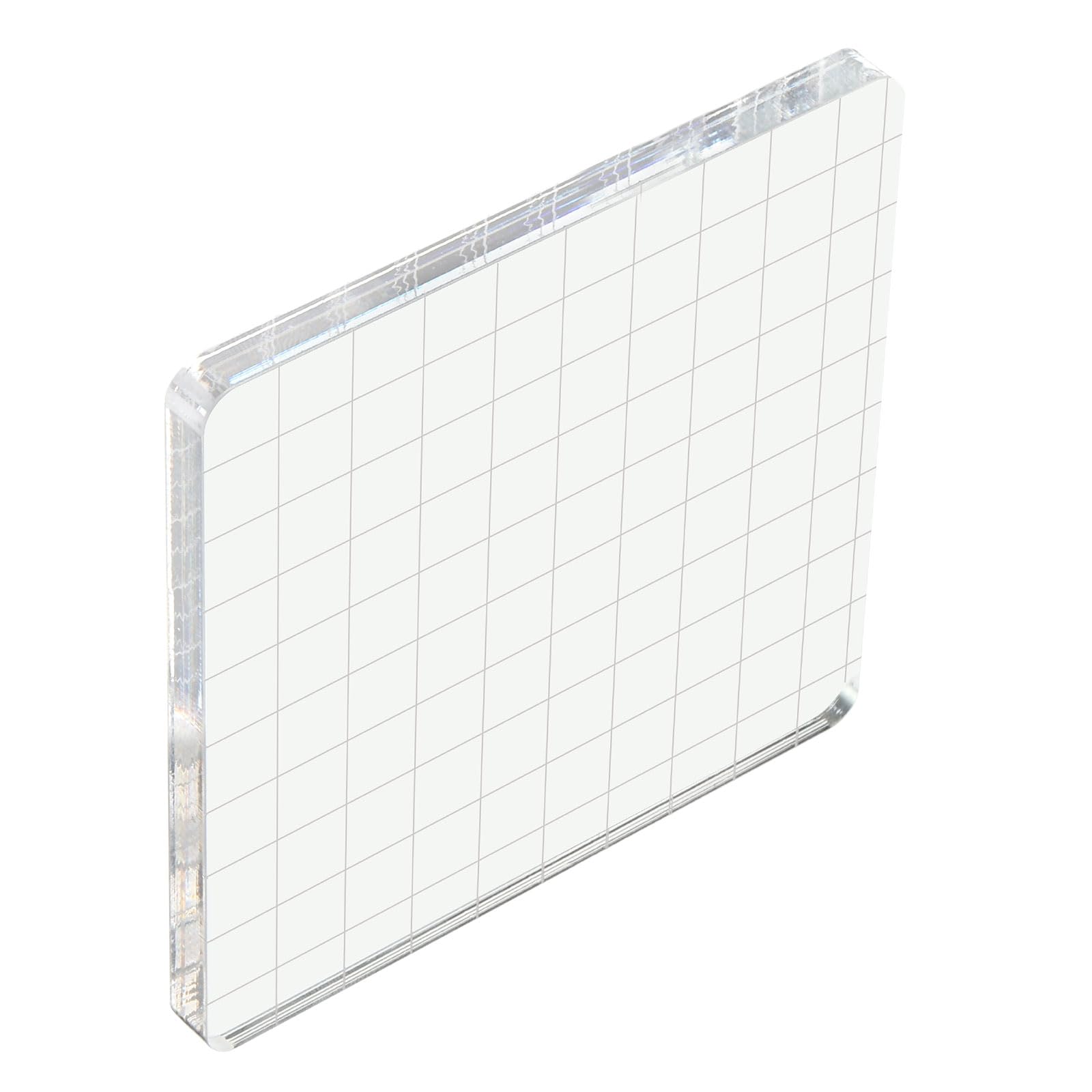 Bloc acrylique tampon de qualité supérieure transparent avec grille carrée 4"