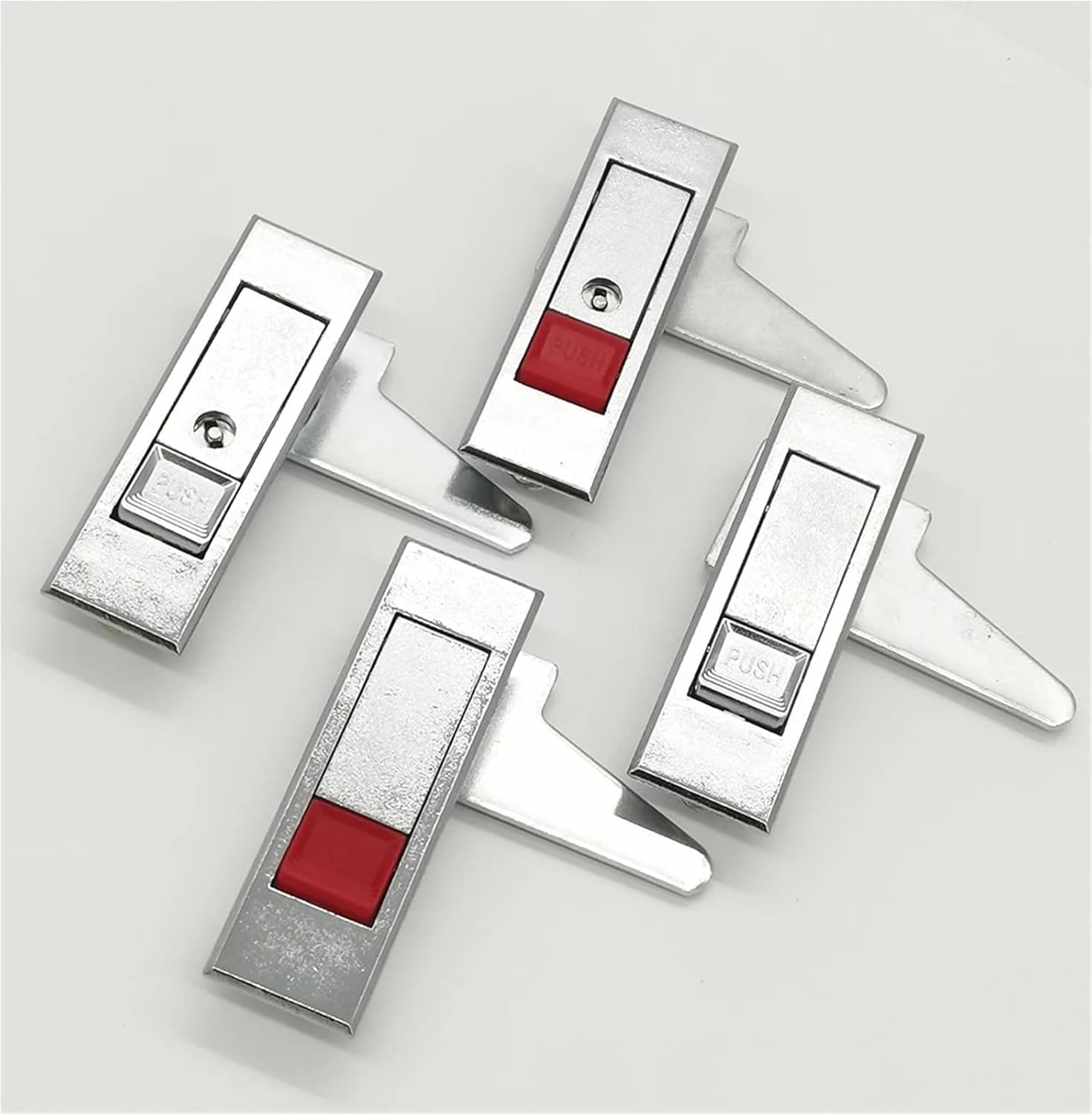 Button Lock Distribution Cabinet Door Lock File Cabinet Electrical Box Plane Lock Bounce Lock 1Pcs(White Button no Key)