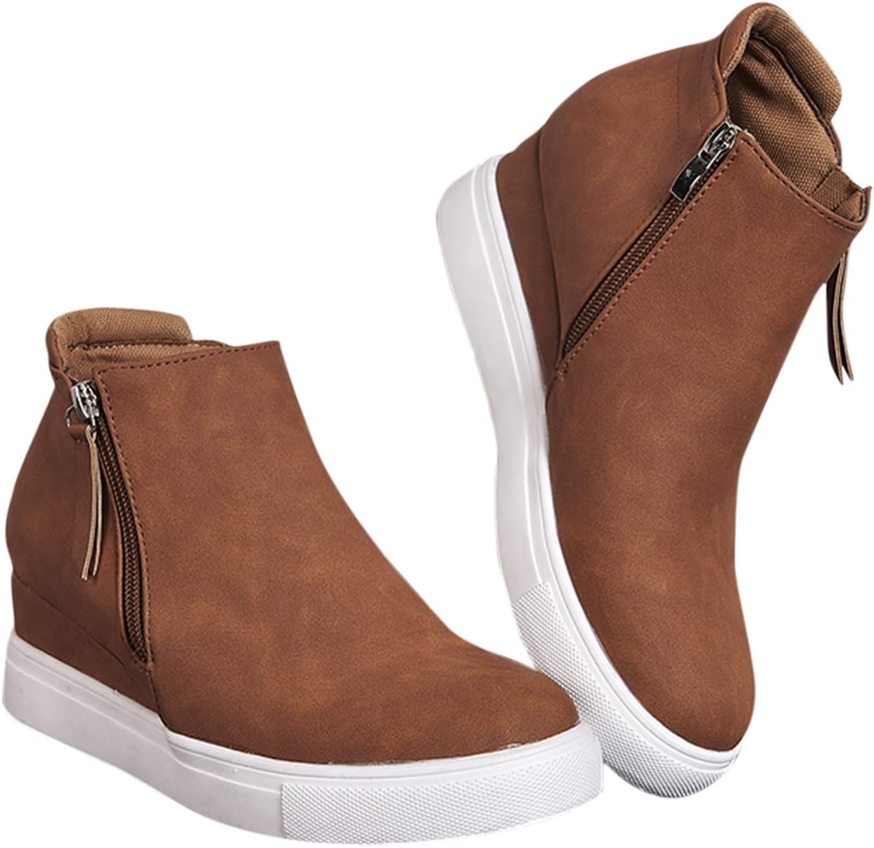 EIYEI Platform Ankle Boots for Women,Women's Wedge Sneaker