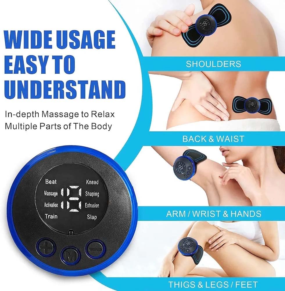 ARTMU Body Massager Machine for Pain Relief Wireless Vibrating Massager 8 Mode & 19 Strength Level EMS Massager Mini Massager Butterfly Massager for Shoulder, Legs, Neck, Back Massager, Black ARTMU Body Massager Machine for Pain Relief Wireless Vibrating Massager 8 Mode & 19 Strength Level EMS Massager Mini Massager Butterfly Massager for Shoulder, Legs, Neck, Back Massager, Black