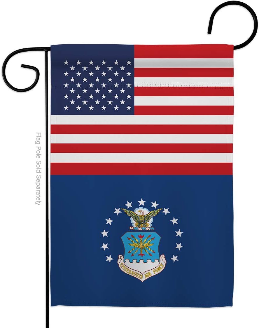 Air Force US Garden Flag Armed Forces USAF United State American Military Veteran Retire Official Small Decorative Gift Yard House Banner Double-Sided Made In USA 13 X 18.5