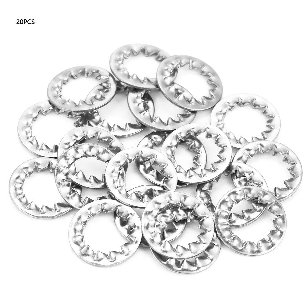 Stainless Steel Serrated Lock Washer External Toothed Washers Assortment Set M3 M4 M5 M6 M8 M10 M12 M16(M12/20Pcs) - Image 2