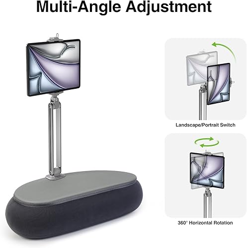 Miniatura 4 de elitehood Soporte para iPad de 18 pulgadas para cama, soporte de almohada ajustable para Kindle para leer en la cama, almohada de tableta para