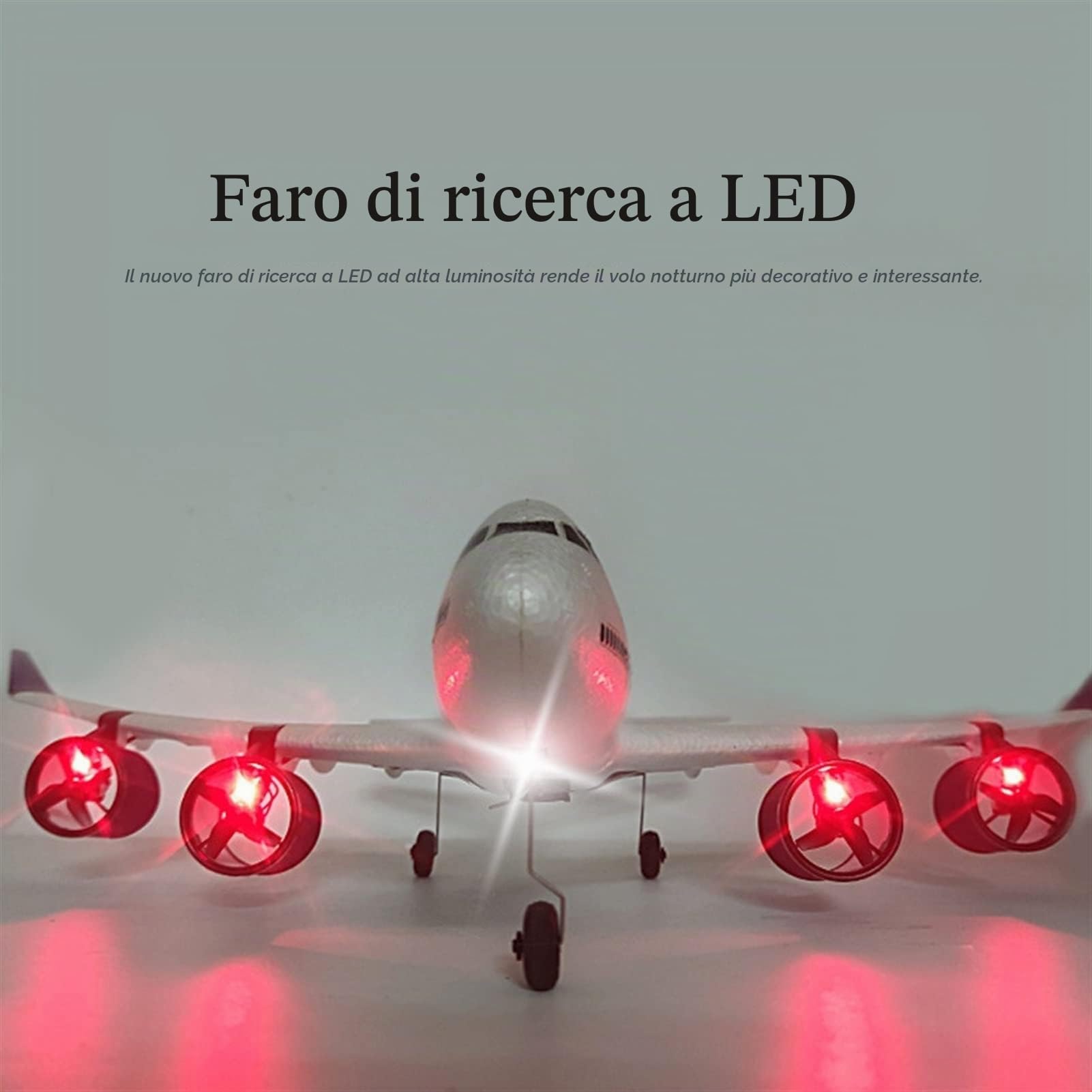 Aereo RC, aereo per passeggeri telecomandato, giocattolo drone, aereo di linea RC, aereo RC a quattro motori, aereo RC a 2,4 GHz, aereo telecomandato, schiuma EPP, giocattolo aereo RC resistent