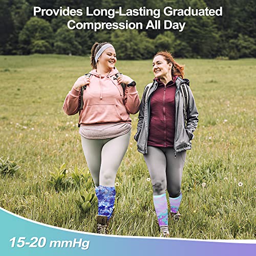 Levsox Plus Size Compression Socks Wide Calf Support Sock For Women & Men 15-20 Mmhg Knee High Nurses Pregnant Travel #TOP4