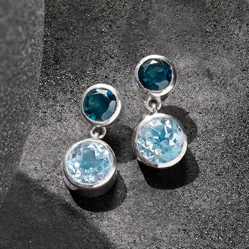 Ross-Simons 6.70 ct. t.w. London and Sky Blue Topaz Drop Earrings in Sterling Silver3