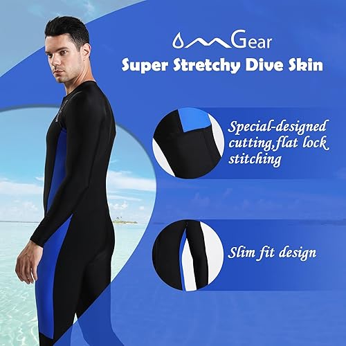 Vista 37 de OMGear Piel de buceo para mujeres y hombres, traje de baño de cuerpo completo, de secado rápido, delgado, traje de buceo, protección UV, protección