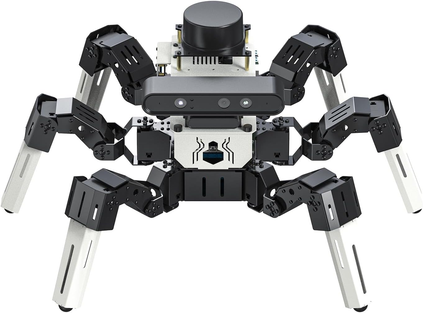 ROS2 Robotics Programming Develop Six-Legged Robots Raspberry Pi AI Large Model Voice Module, LiDAR, Servos,Supports SLAM Mapping Navigation. (MUTO-RS 4ROS Ver with Pi5-8GB)
