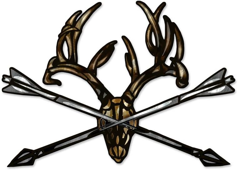 MAD00364 Metal Abstract Painting Art Decor Sculpture Crossed Arrow Mount I Silver Brown