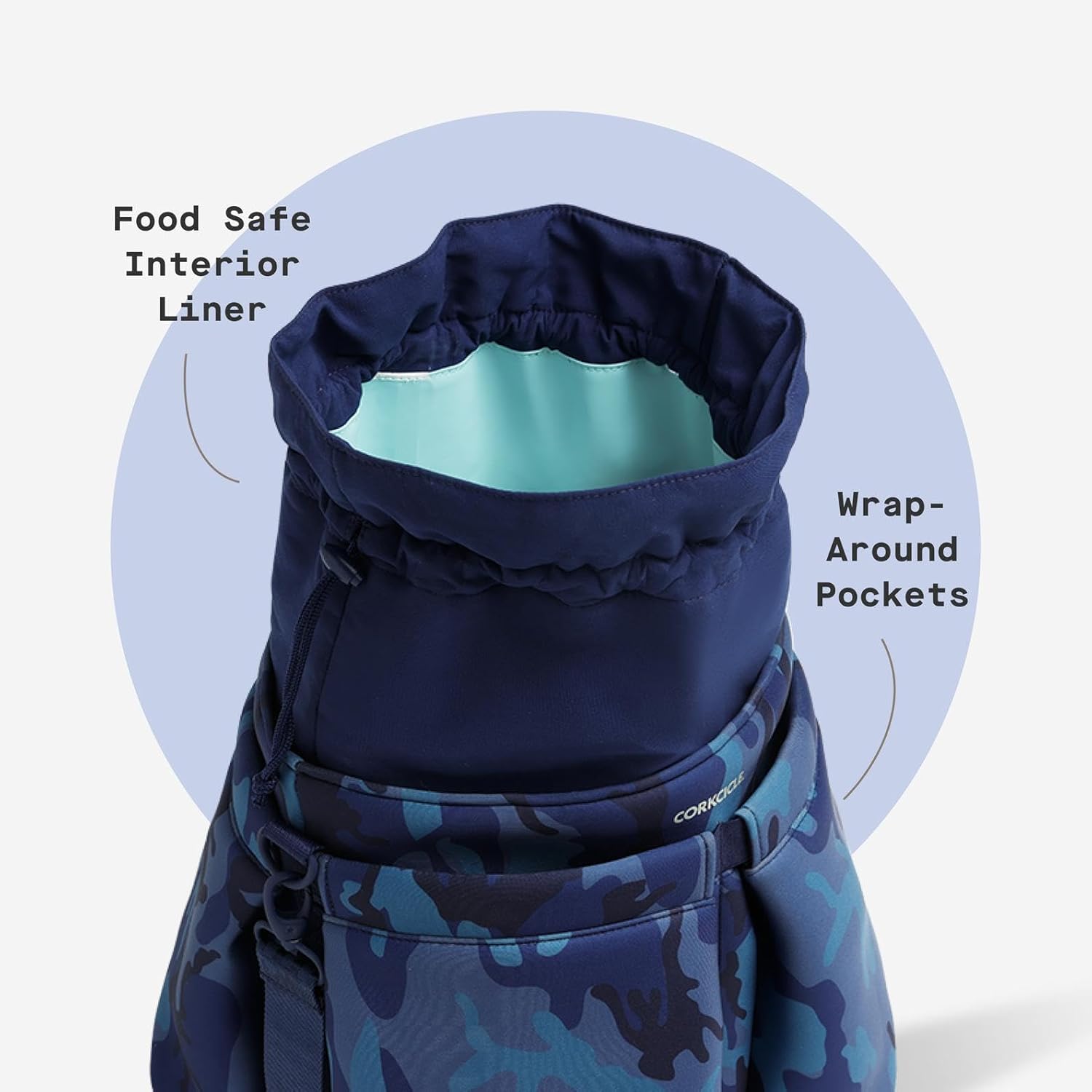 Corkcicle Beverage Bucket Cooler Bag - Insulated Ice Bucket - Summer Drink Gift - Navy Camo