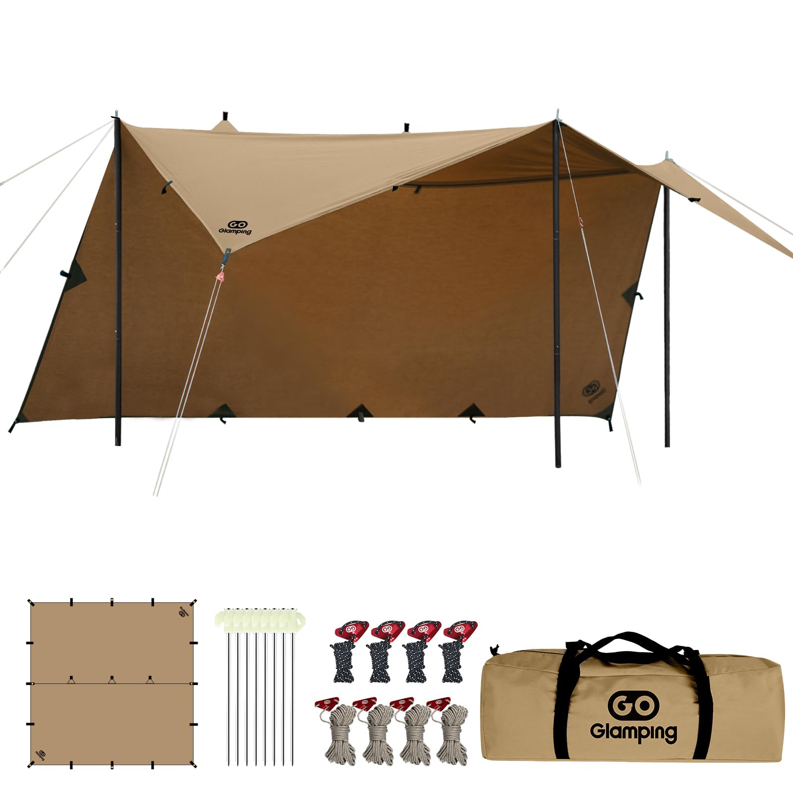 GOGlamping HENGEN+スクエアタープTC 正方形タープ ポリコット…
