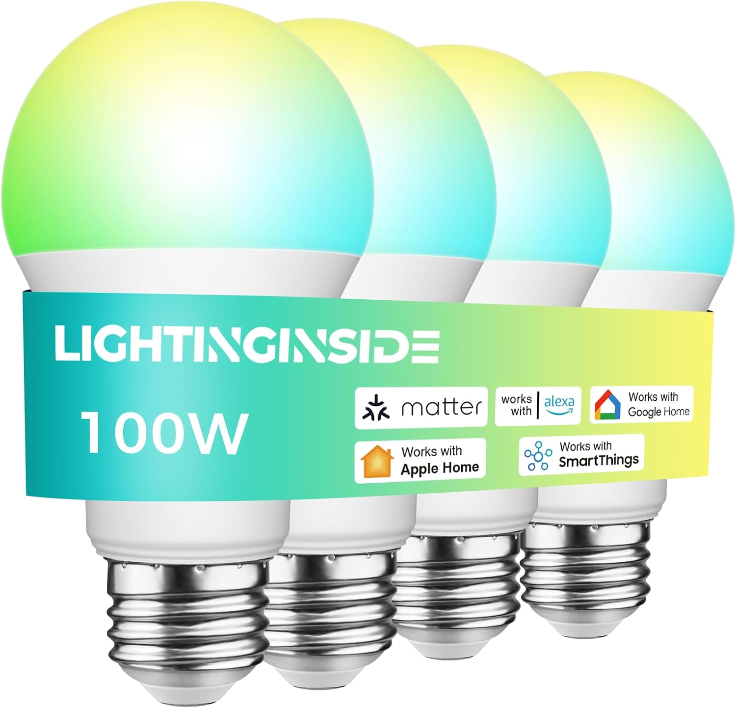 Lightinginside Matter Smart Light Bulbs 100W, Color Changing Light Bulbs