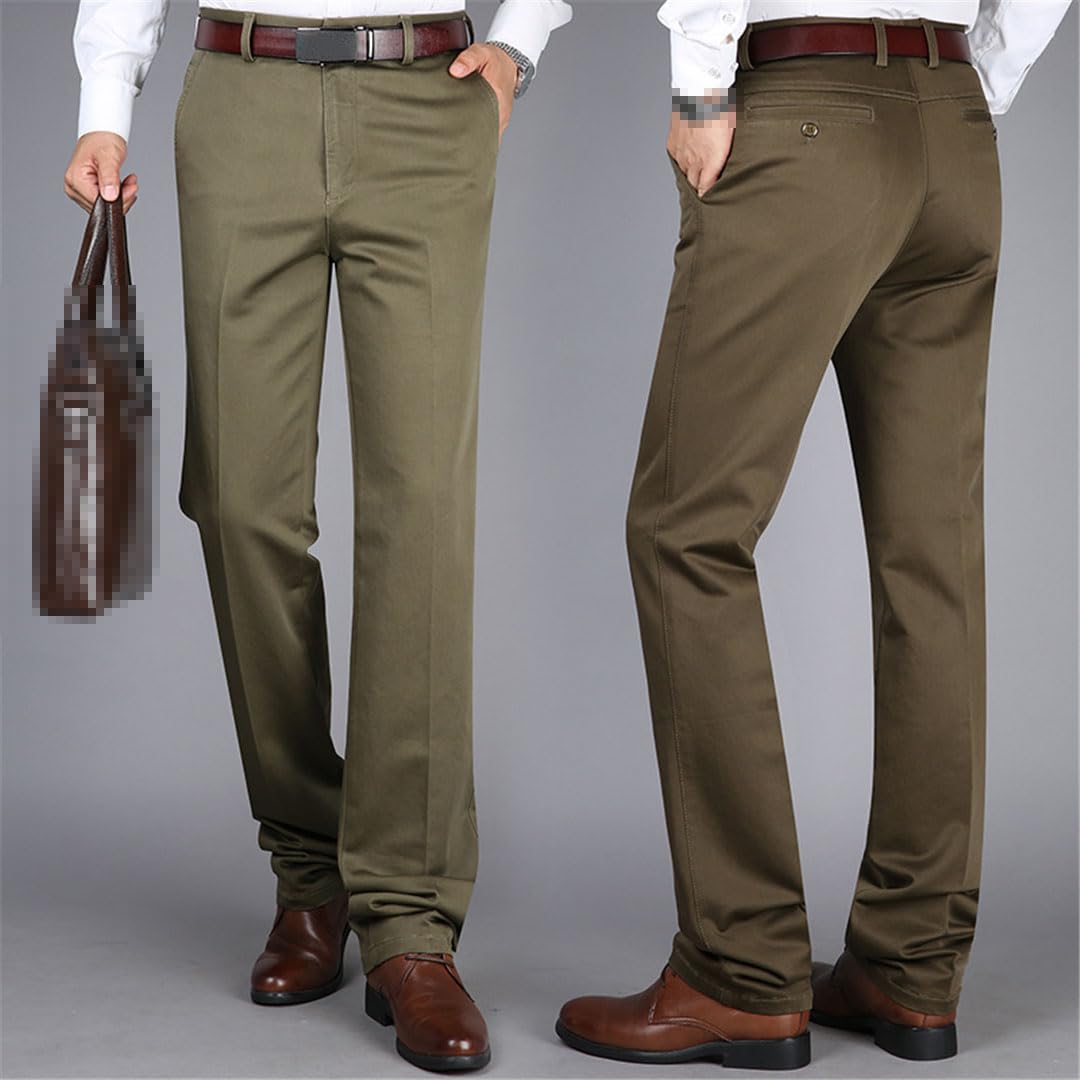 Vogrtcc Pantalones De Traje De Vestir De Negocios Informales De Cintura Alta para Hombres
