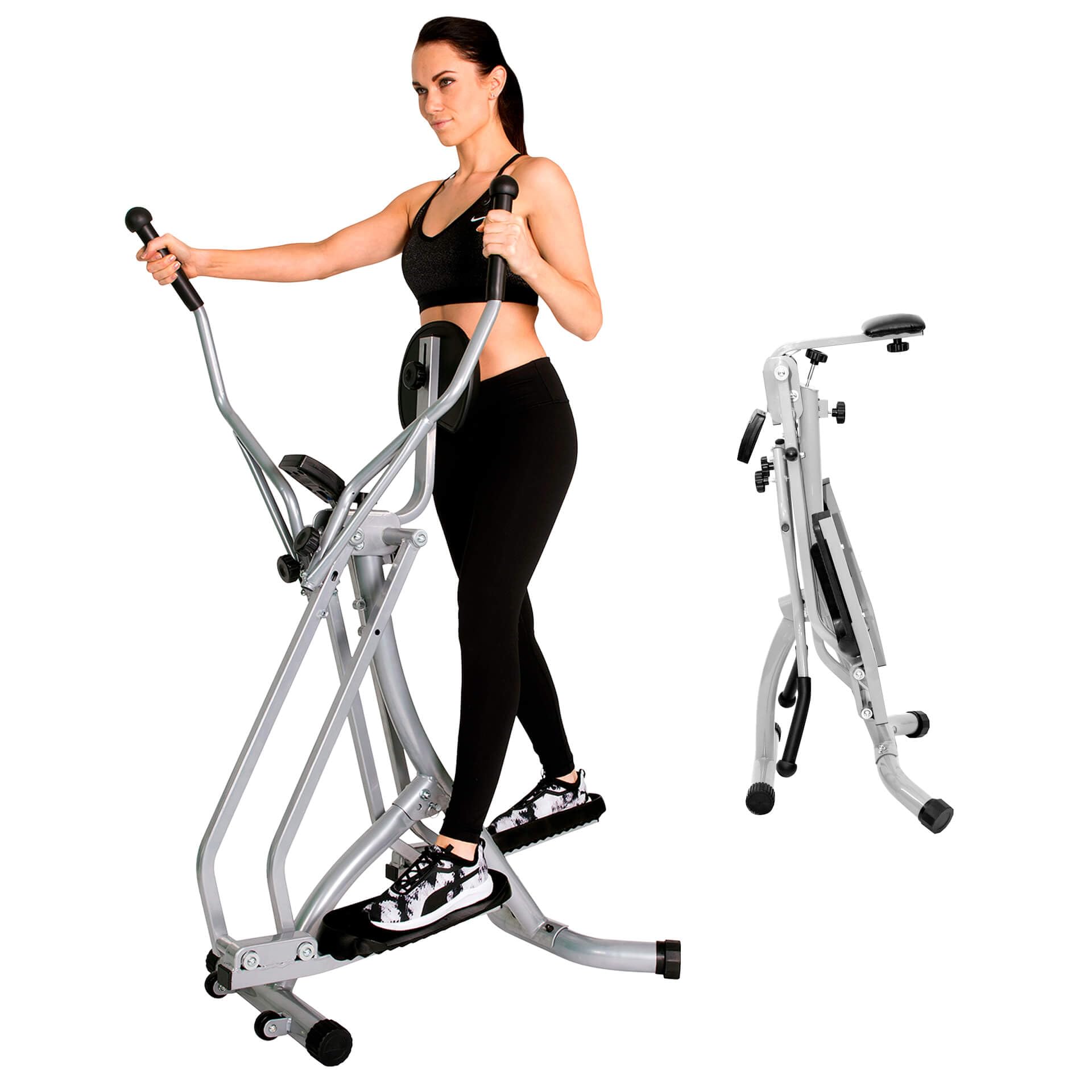 Christopeit Crosstrainer Walker Pliable, vélo elliptique pour la Maison, jusqu'à 100 kg, Ordinateur LCD, Peu encombrant, Compact, Silencieux