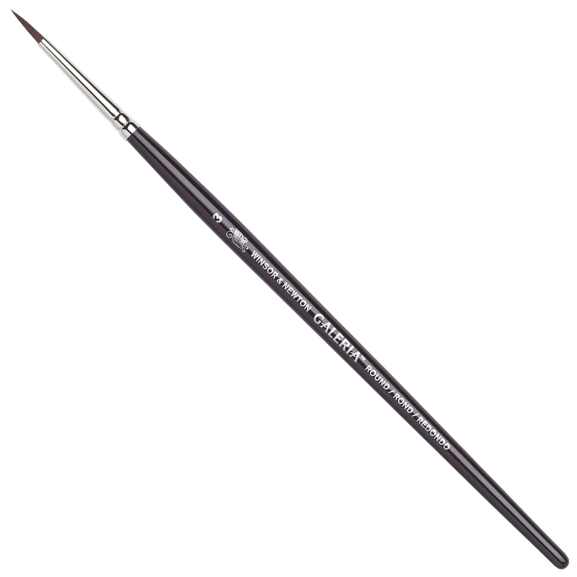 winsor amp newton galeria round short handle brush size 3 silver