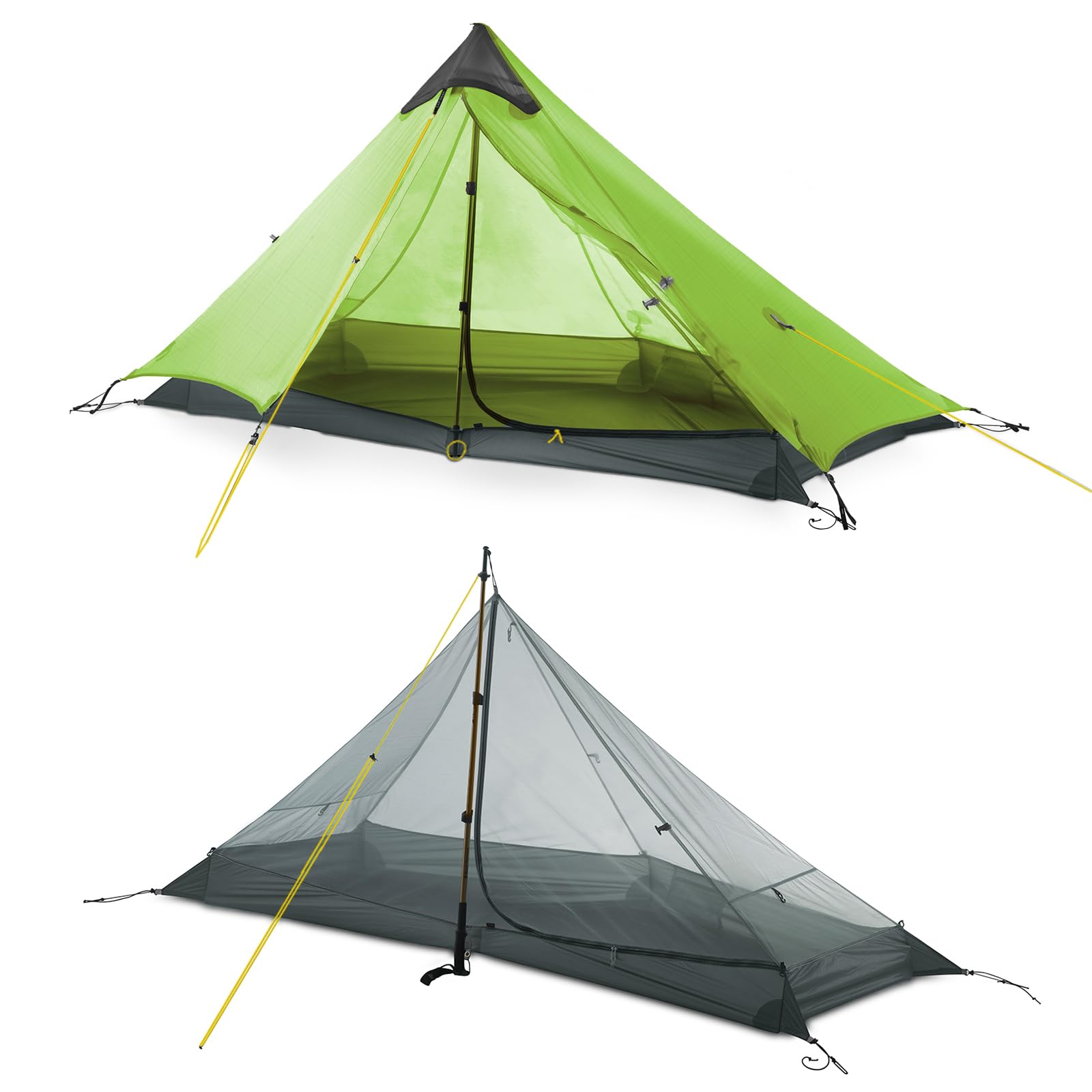 LANSHAN Ultralight Tent 3-Season Backpacking Tent for 1-Person or 2-Person Camping, Trekking, Kayaking, Climbing, Hiking
