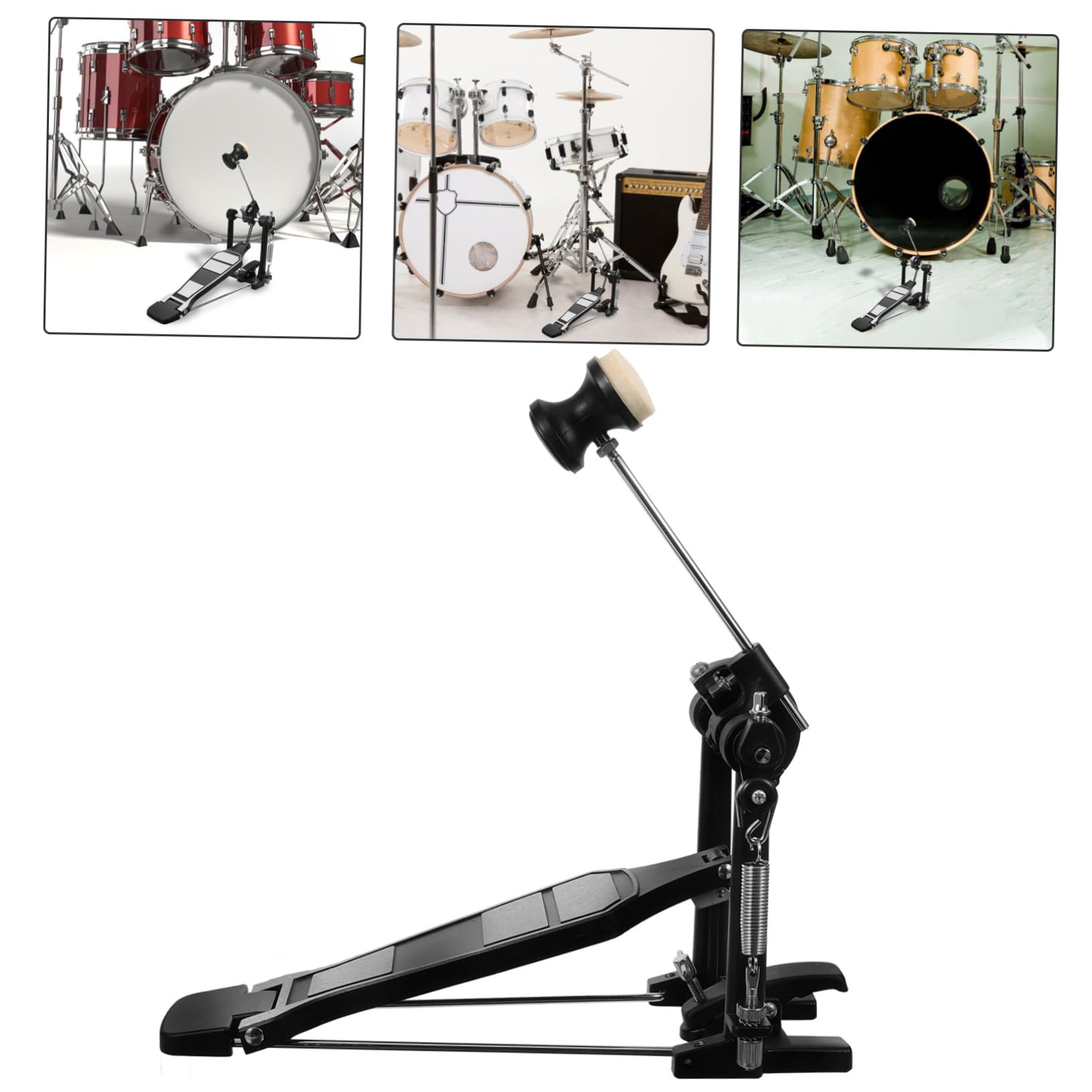 ibasenice Pédale Réglable Caisse Alliage en de Base Grosse D'aluminium Jazz Élargie Chaîne Épaisse, Tension de Ressort et pour Batterie Pratique Technique