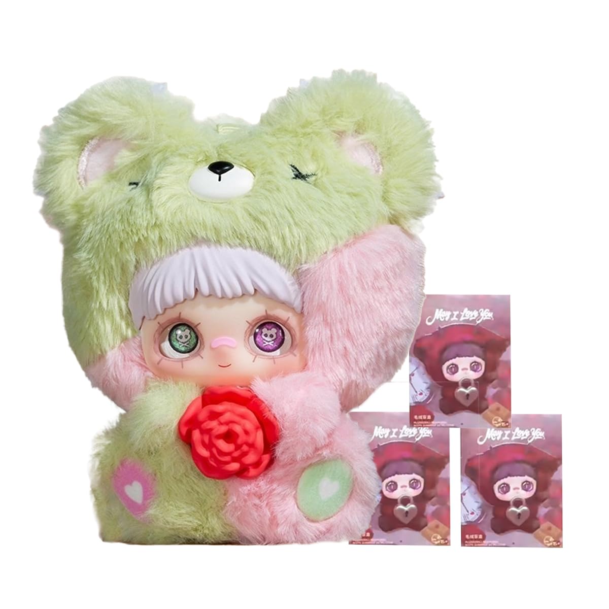 Maymei May I Love You Serie Blind Box Action Figurki Mystery Box, śliczne zabawki losowe, prezent urodzinowy, Boże Narodzenie, zabawka kolekcjonerska do dekoracji biurka, 3 szt