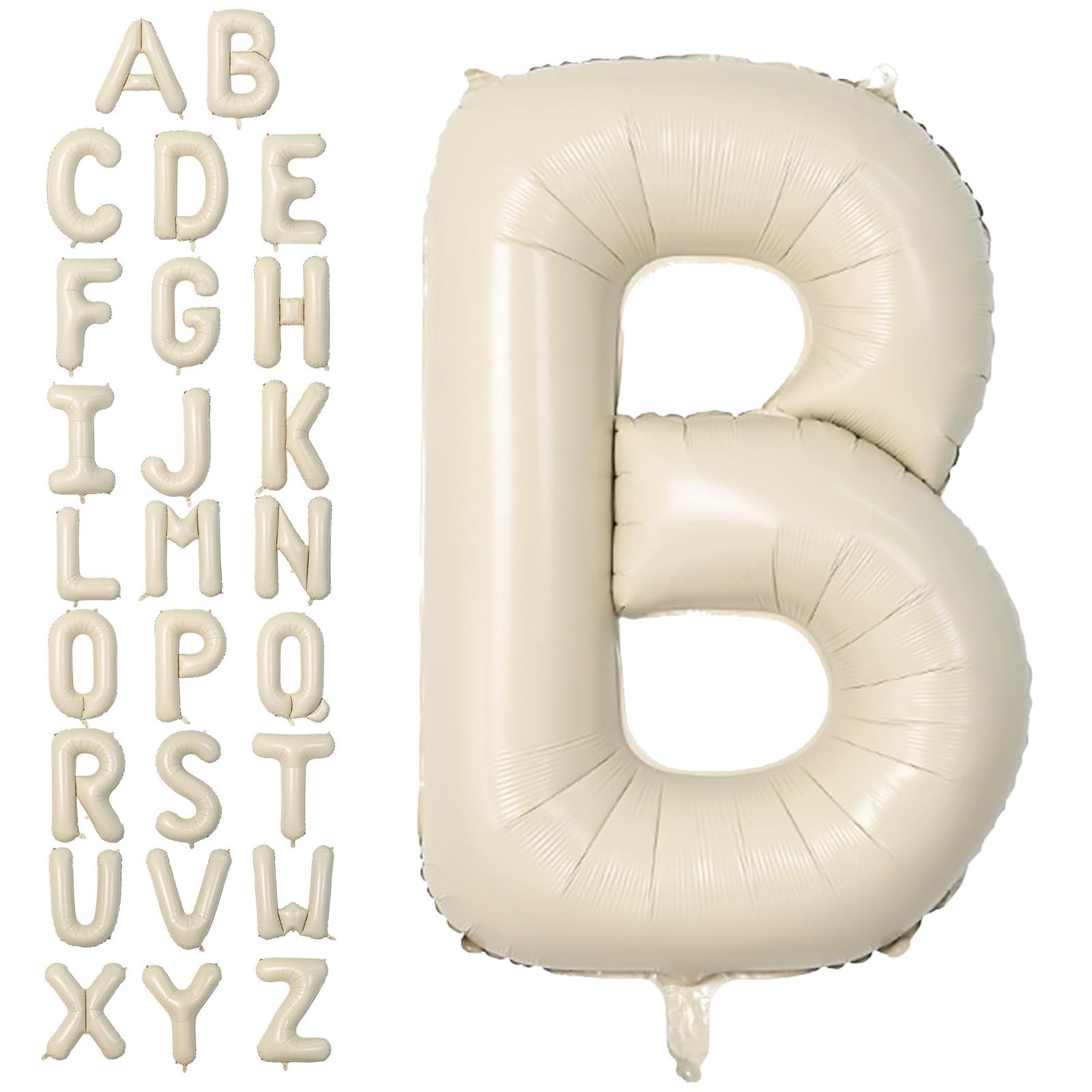Cream B Letter Balloons,40 Inch Letter B Balloon Beige,Helium Custom Letter Balloon for Birthday Anniversary Party Decorations