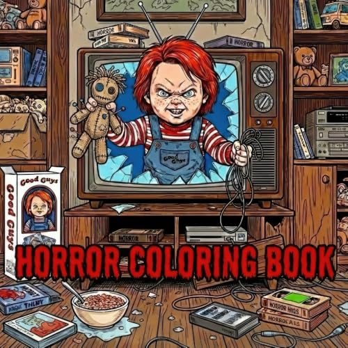 Horror Coloring Book: 50 Terrifying Illustrations Featuring Classic Horror Icons