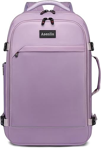 Miniatura 2 de Asenlin Mochila para portátil de viaje de 40L, N-púrpura (mochila con 3 cubos de embalaje), Mochilas de viaje