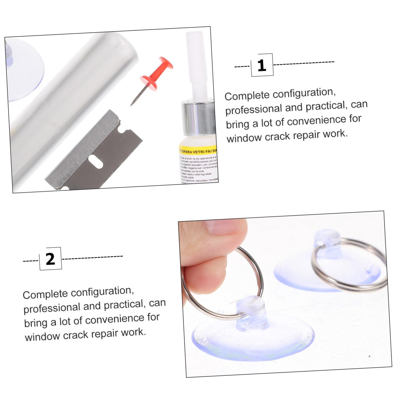3juegos Kit De Reparación De Grietas De Parabrisas para Reparar Daños Ventanas De Automóvil Herramienta para Reparaciones Rápidas y Efectivas De Cristales para Múltiples