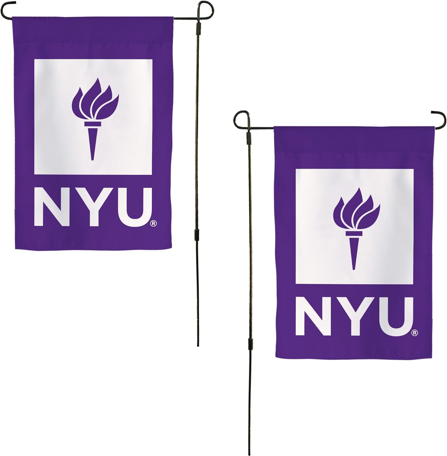 Desert Cactus New York University NYU Garden Flag – 19 x 12 inch NYU Violets Banner, For Outdoor Display and Events (Design A)