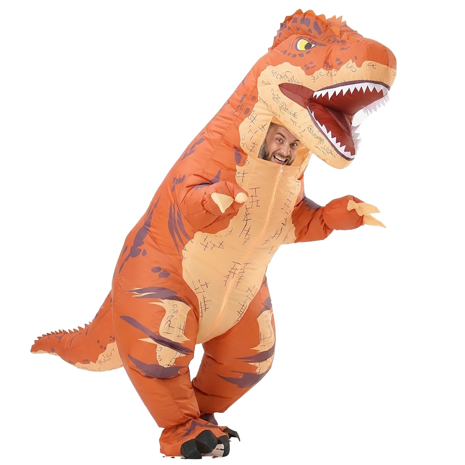 MXoSUM Funny Inflatable Dinosaur Costume for Adult Full Body T-Rex Blow Up Suit