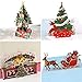 Coogam 3D Pop Up Christmas Cards, 4 Pack Blank Greeting Holiday Cards with Envelope Stickers New Year Handmade Gifts Xmas Galloping Reindeer Santa Bells Tree