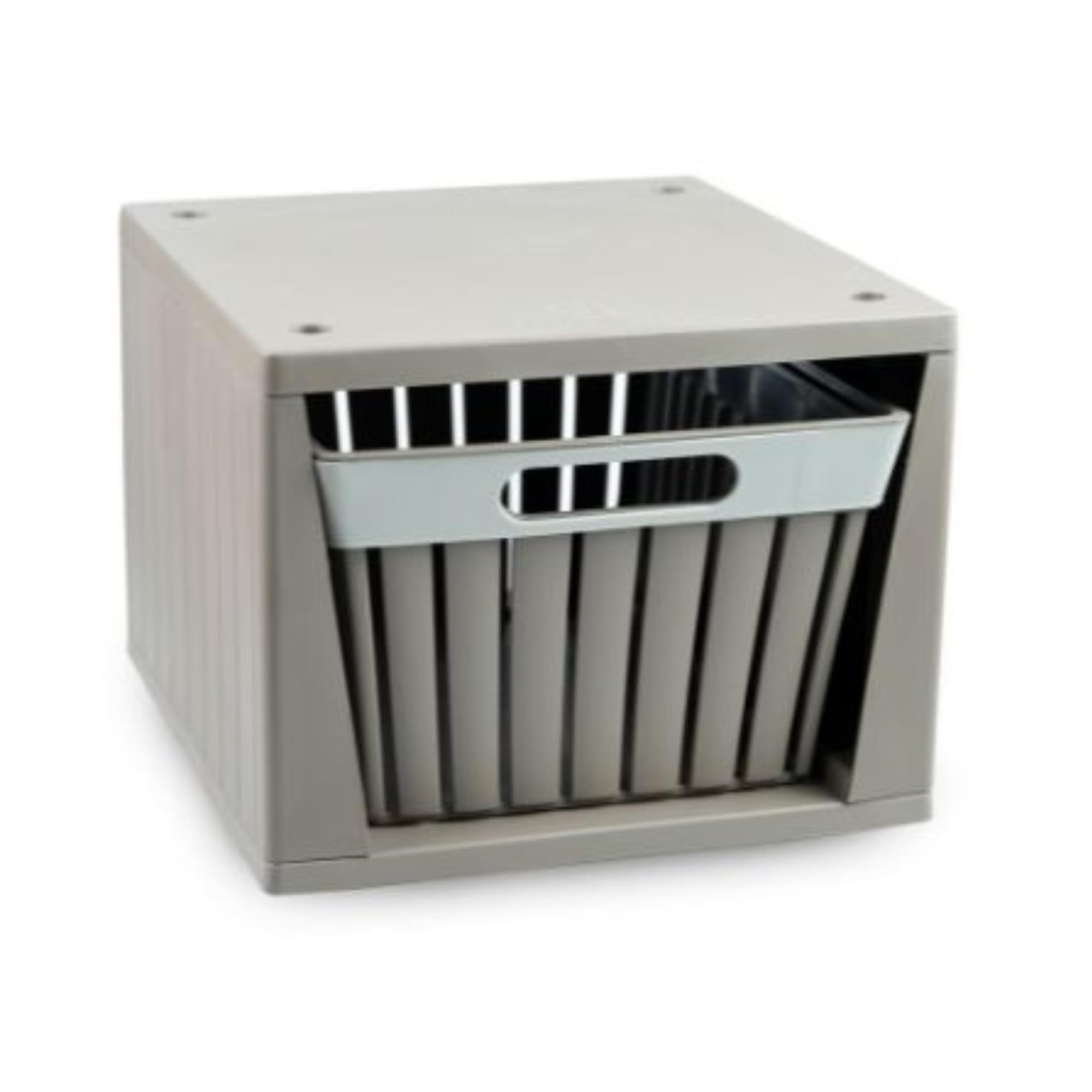 Panier de rangement plastique recyclé Ecoplast Cube modulaire Doga bleu 35L