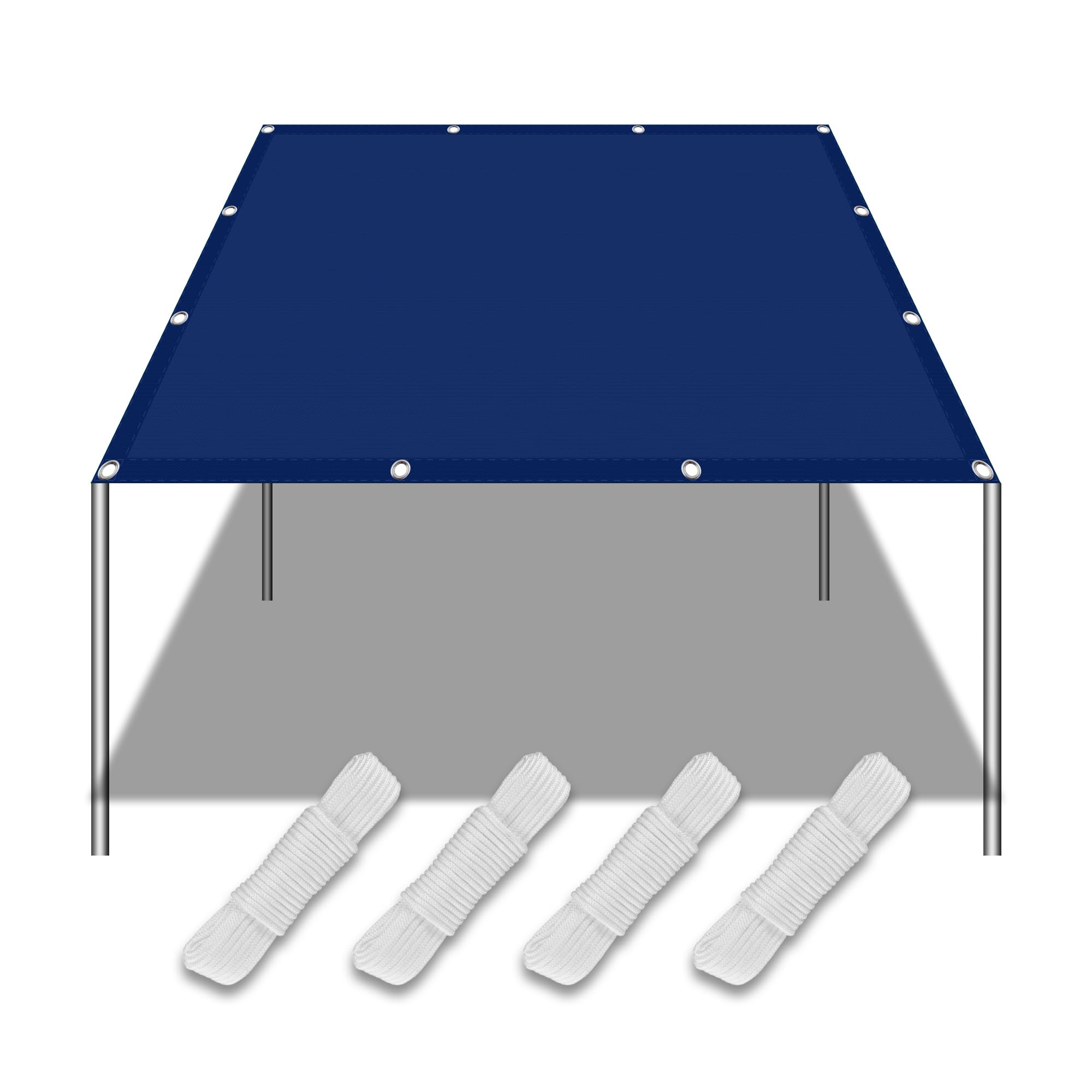 Voile d'ombrage bleu foncé pour aménager un grand patio design