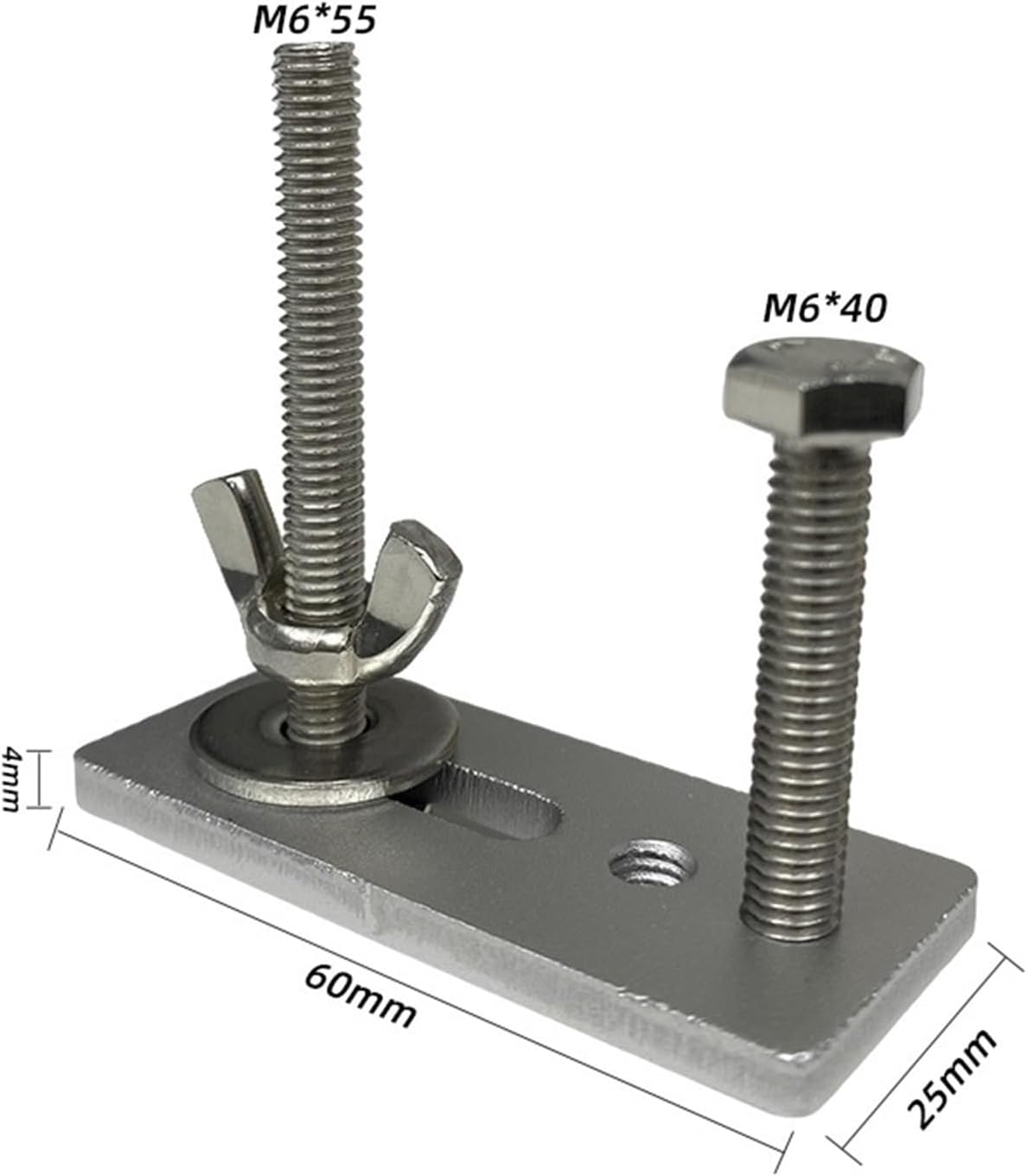 T Track Hold Down Clamp 4pcs Pressure Plate Clamp Adjustable Fixture Tool Hardware(M6x55)