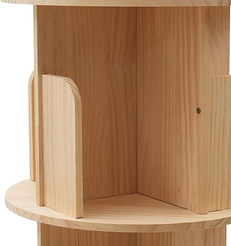 Miniatura 8 de Estantería giratoria de 1 nivel, estantería giratoria de madera de pino de 360, estante de almacenamiento multifuncional para el hogar, oficina,