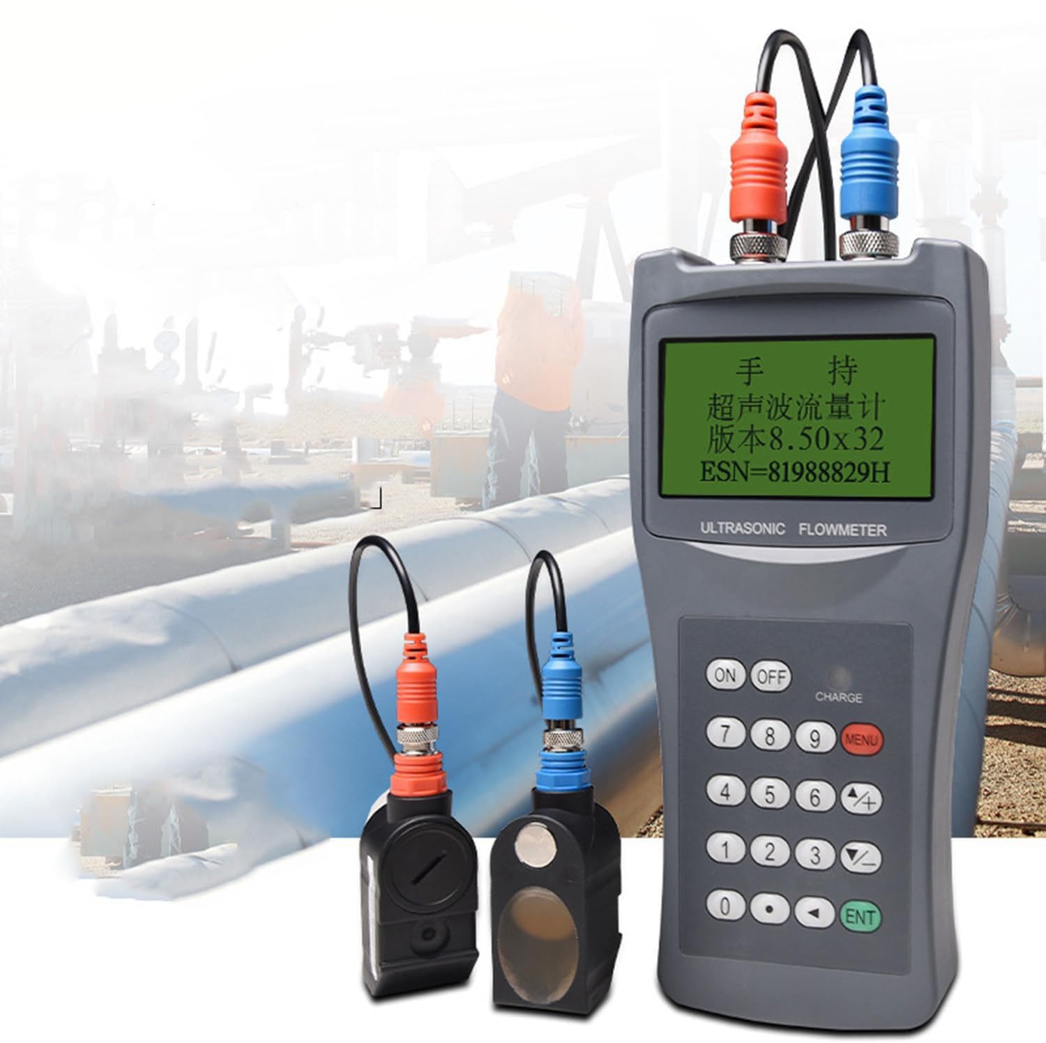 Medidor De Flujo Ultrasónico De Agua Portátil, Con Pantalla Lcd, Medidor De Flujo De Alta Precisión, Medidor De Flujo De Líquido De Mano,M2/DN50-700