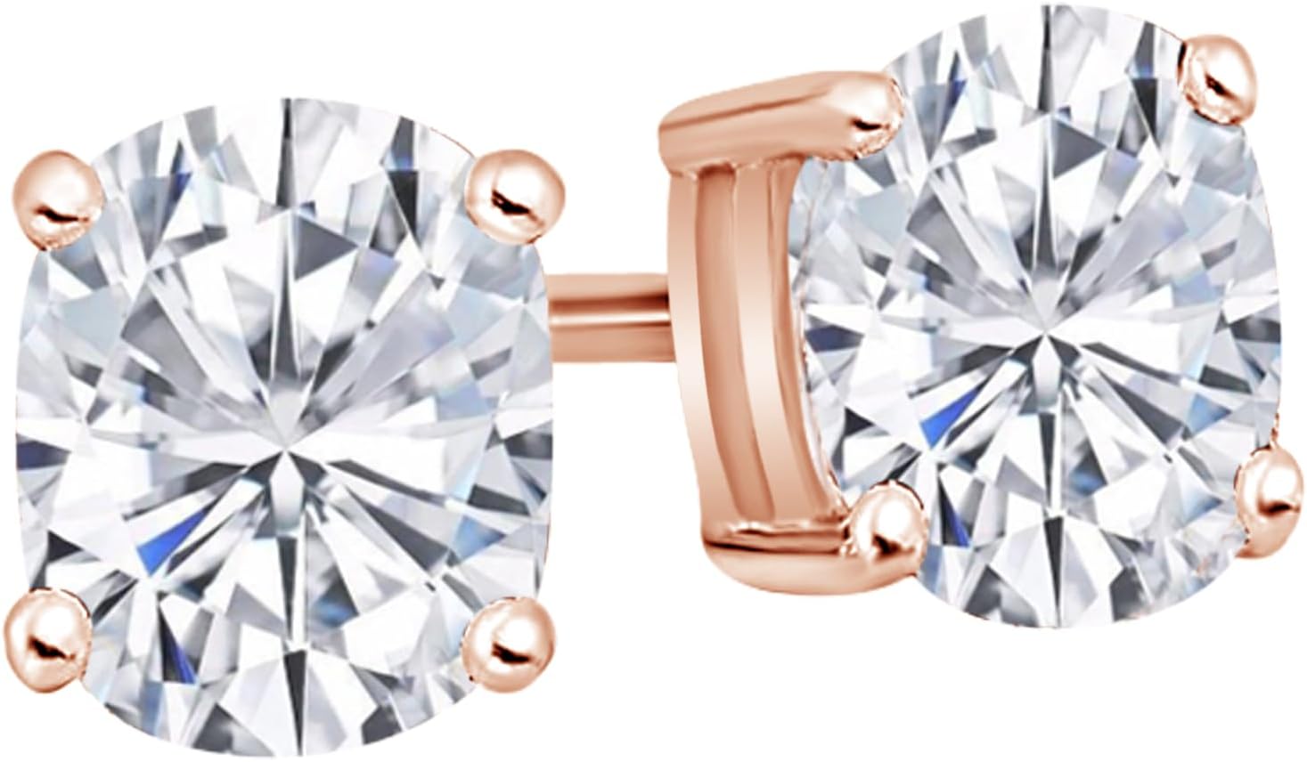 Houston Diamond District IGI Certified LAB GROWN Diamond Stud Earrings for women 4 Prong Push Back (E/F Color VS2/SI1 CLARITY)