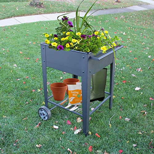 Garraí Raised Planter Box -Garden Cart With Wheels, Movable Square Outdoor Elevated Garden Bed With Wheels- Grow Vegetables Flowers Herbs On Patio, Deck, Or Yard #TOP3