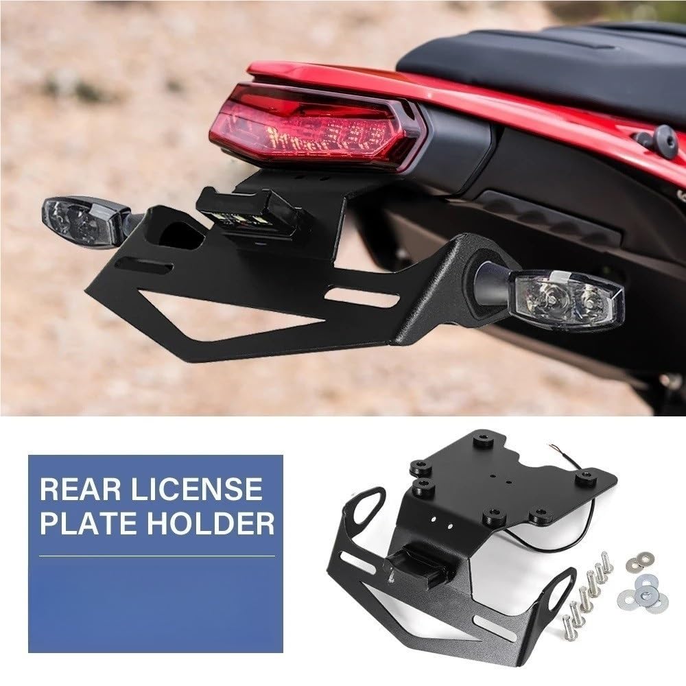 Portatarga Staffa porta targa posteriore per moto con accessori ordinati per coda leggera per Tenere 700 XTZ T700