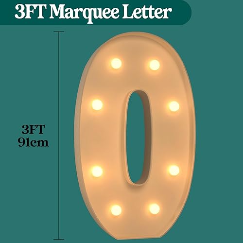 Miniatura 305 de Números iluminados grandes de 4 pies, números de marquesina 2 para decoraciones de cumpleaños de 21 para niños y niñas, números gigantes iluminados