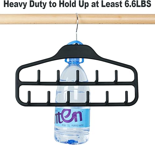 Miniatura 9 de ELONG HOME Percha para cinturón, soporte de corbata para armario, organizador de cinturón resistente con giro de 360 grados, 11 ganchos grandes