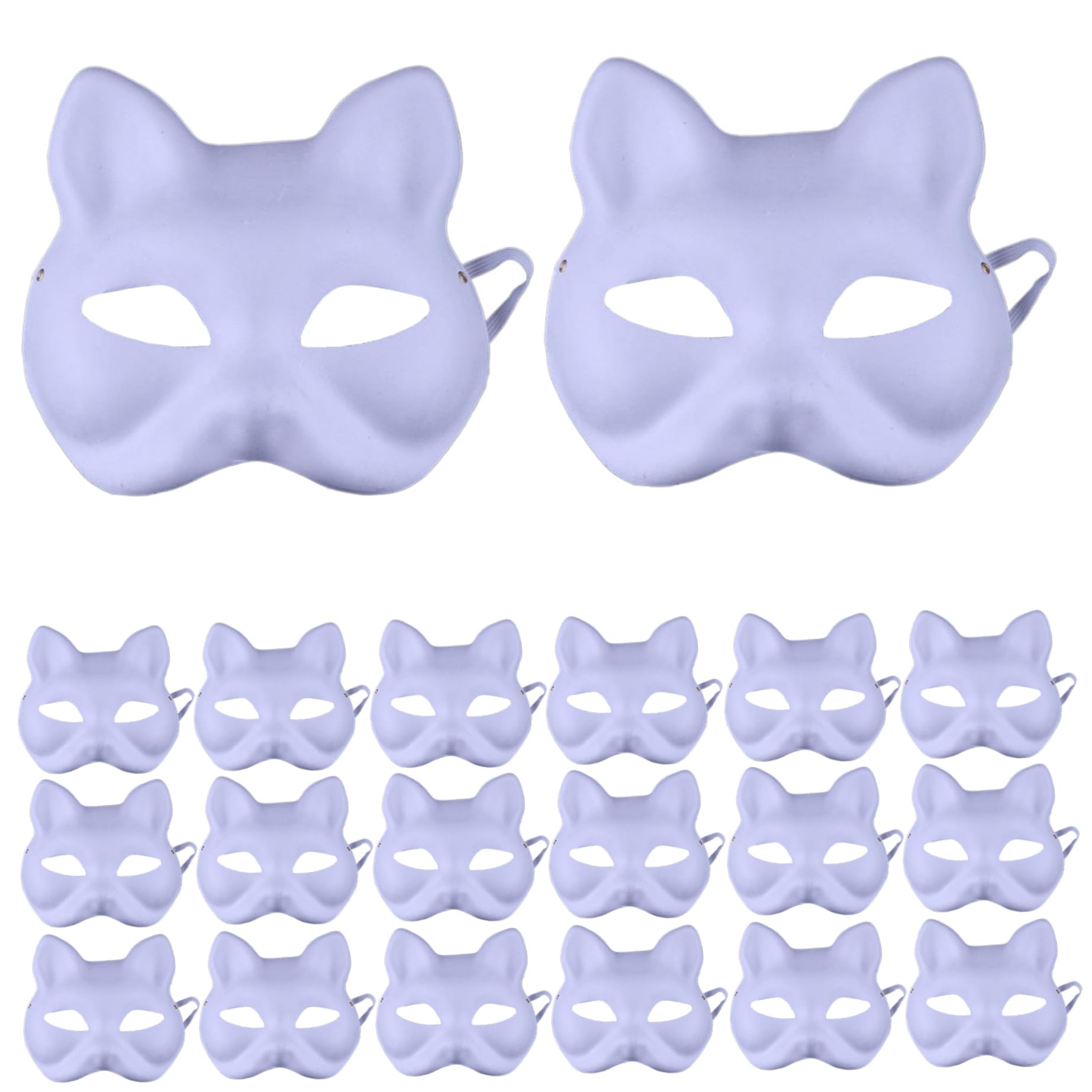 Máscaras de gato blanco con correa elástica y relieve definido para Cosplay 7