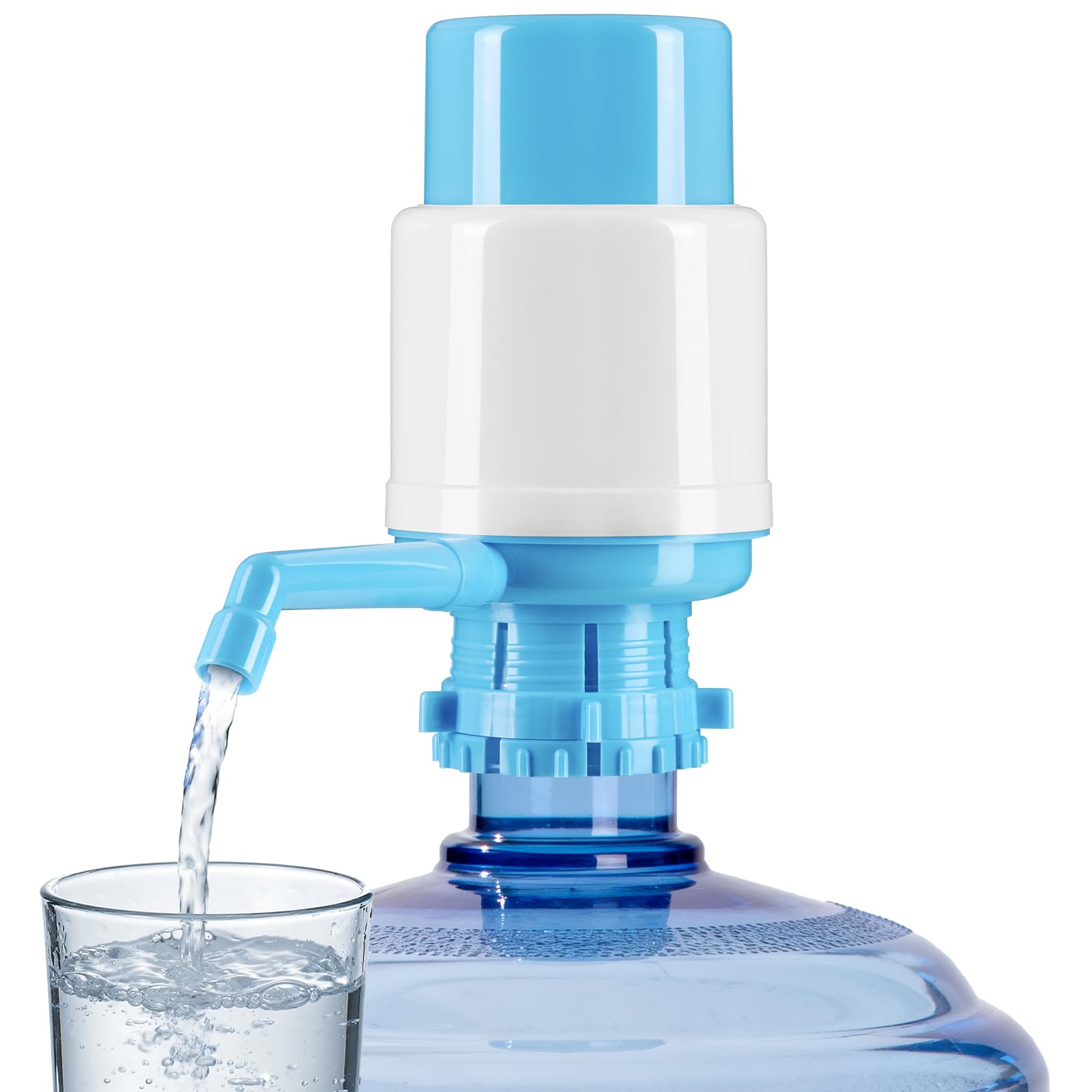 Water Bottles Dispenser Blue Manual Hand Pressure Drinking Fountain Pressure Water Press Pump