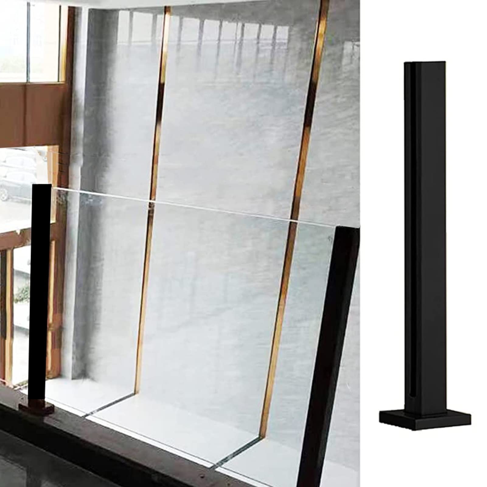 Poteau de garde-corps en verre pour sécuriser une terrasse extérieure ou un escalier
