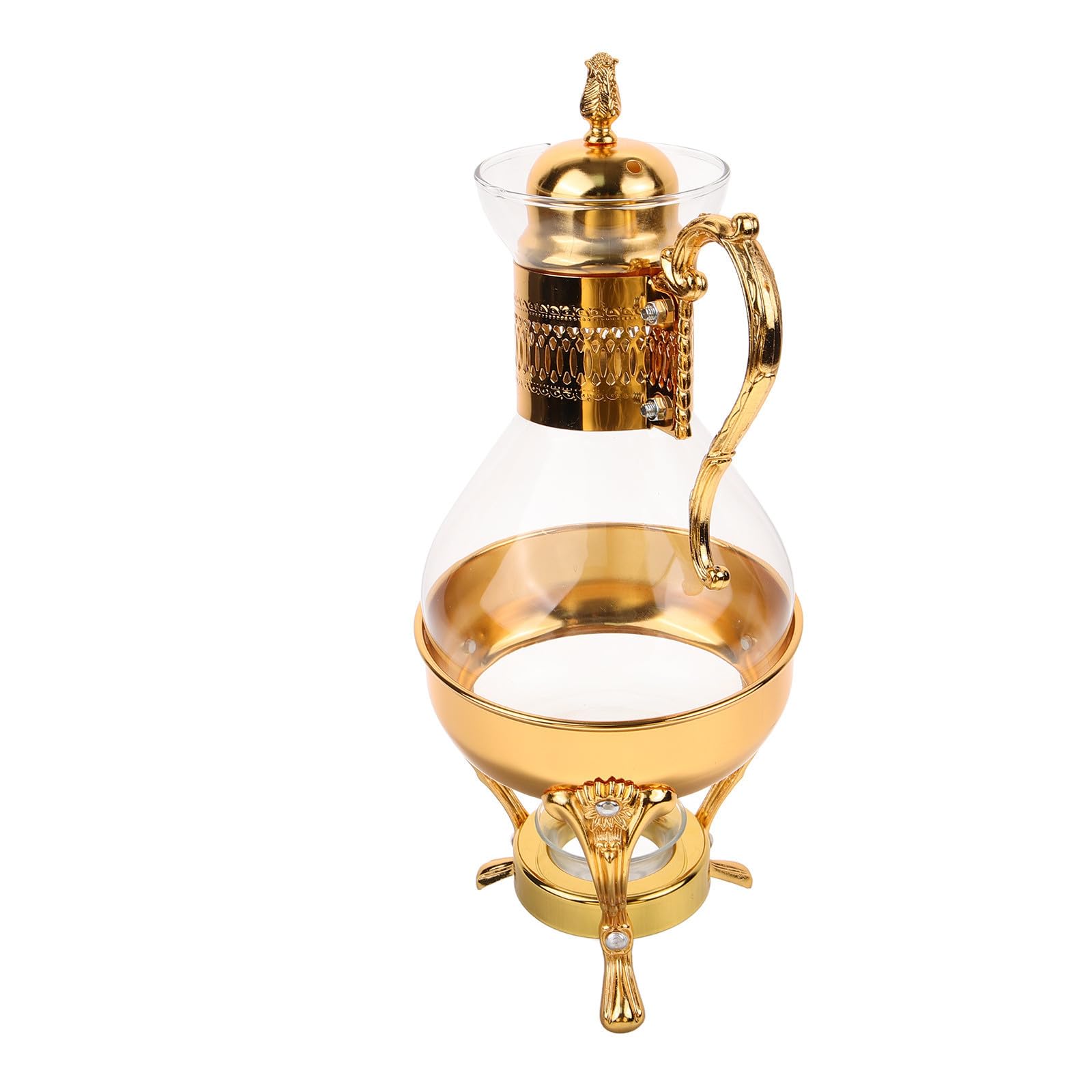iplusmile Arabisches Kaffee aus Glas und Aluminiumlegierung, Gold