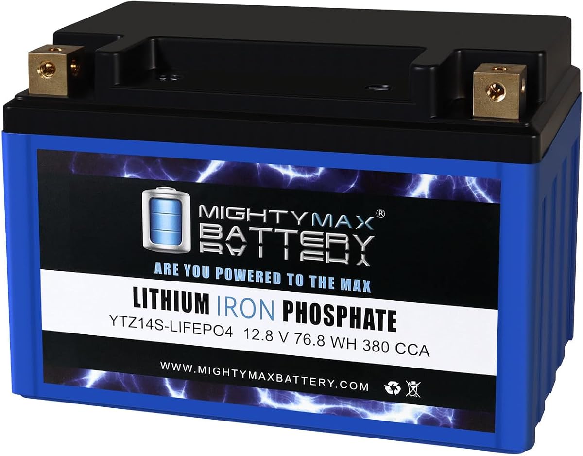 YTZ14S LIFEPO4-12 Volt 11.2 AH, 380 CCA, Lithium Iron Phosphate (LiFePO4) Battery