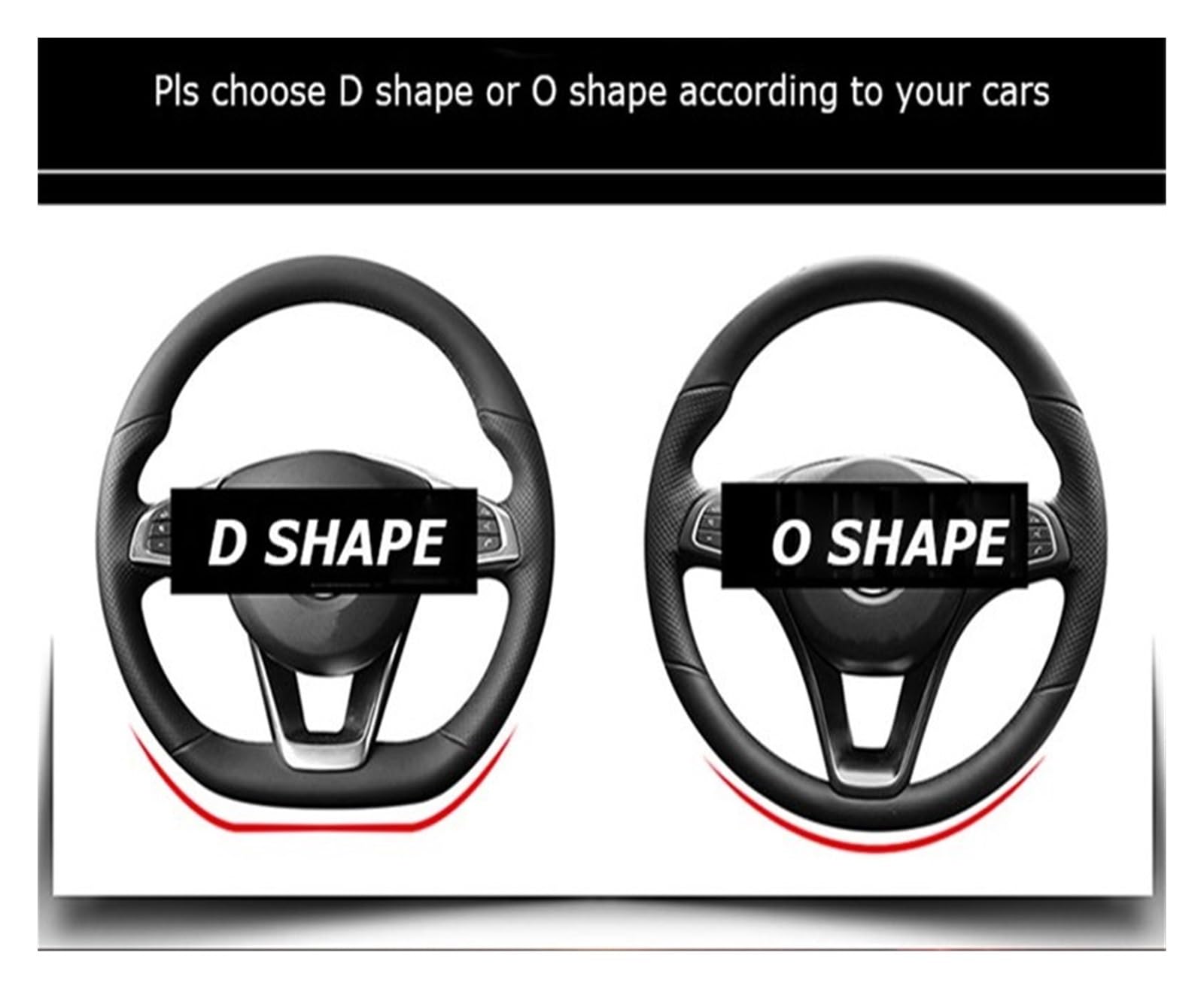 Cubierta Volante para Fiat 500L 500X 2015 2016 2017 2018 38CM Protector para Volante De Coche Accesorios para Automóviles Cubre Volante Coche (Size : Blue D Shape)