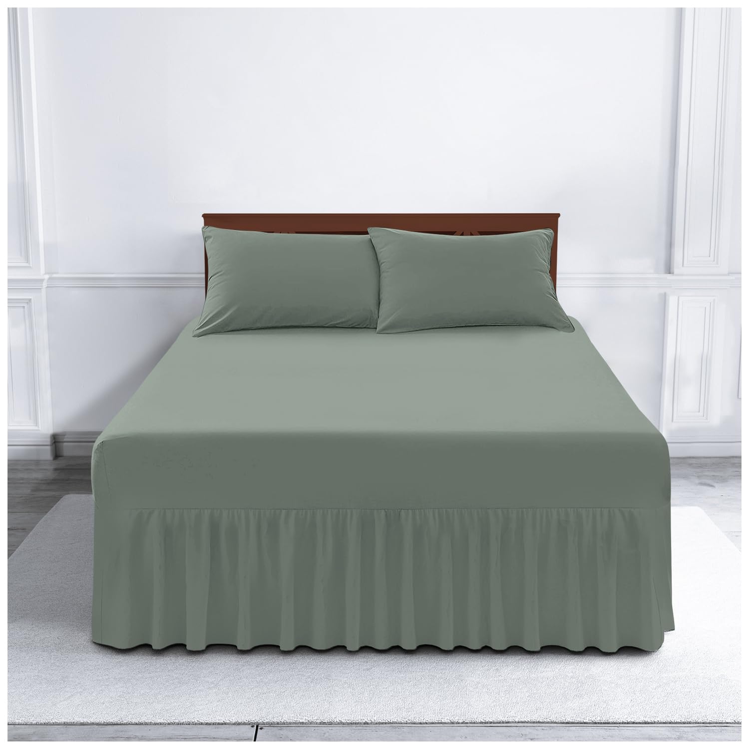 Gc Gaveno Cavailia Duck Egg Gaveno Cavailia Luxury Non-Iron Percale Valance Sheet, Poly-Cotton, Single